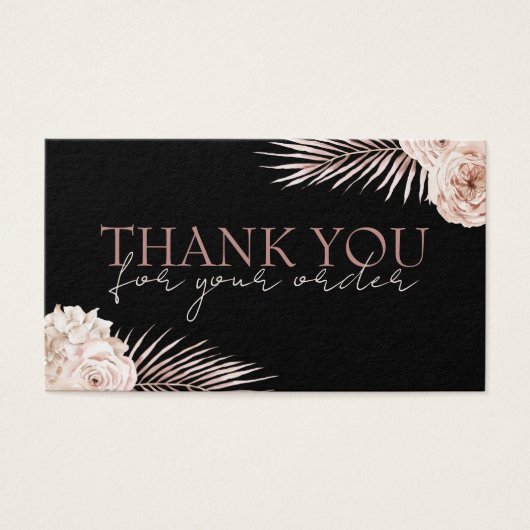 Tropische rozen dank je korting visitekaartje (Voorkant)