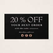 Tropische rozen dank je korting visitekaartje (Achterkant)