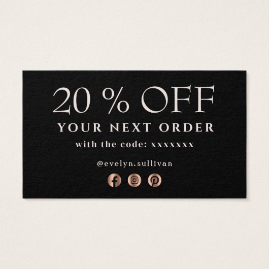 Tropische rozen dank je korting visitekaartje (Achterkant)