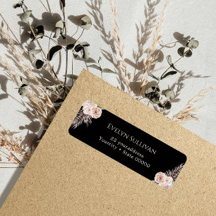 Tropische rozen geven adreslabel terug etiket