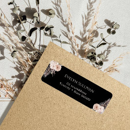 Tropische rozen geven adreslabel terug etiket