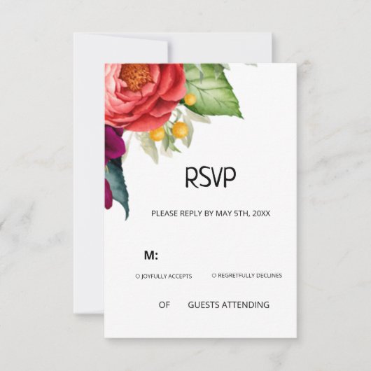 Tropische RSVP-kaart RSVP Kaartje (Voorkant)