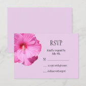 Tropische RSVP (paars) Kaartje (Voorkant / Achterkant)