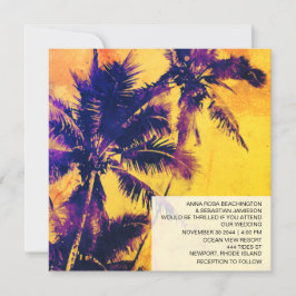 *~* Tropische RSVP QR AP13 PHOTO Palms Wedding Inv Kaart