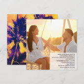 *~* Tropische RSVP QR AP13 PHOTO Palms Wedding Kaart (Voorkant / Achterkant)