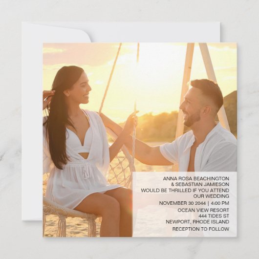 *~* Tropische RSVP QR AP13 PHOTO Palms Wedding Kaart (Voorkant)