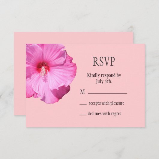 Tropische RSVP (roze) (Voorkant / Achterkant)