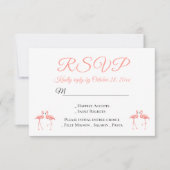 Tropische RSVP Roze Flamingo's Bruiloft Zomer Part Kaart (Voorkant)