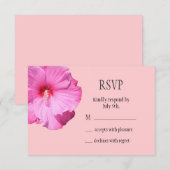 Tropische RSVP (roze) Kaartje (Voorkant / Achterkant)