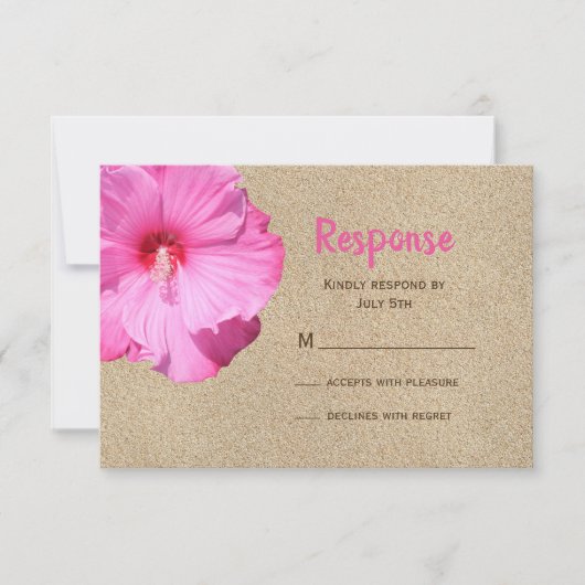 Tropische RSVP (strandzand en roze) (Voorkant)