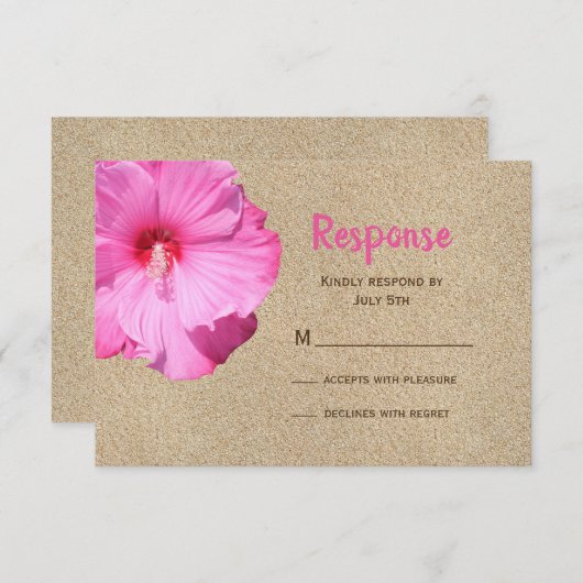 Tropische RSVP (strandzand en roze) (Voorkant / Achterkant)