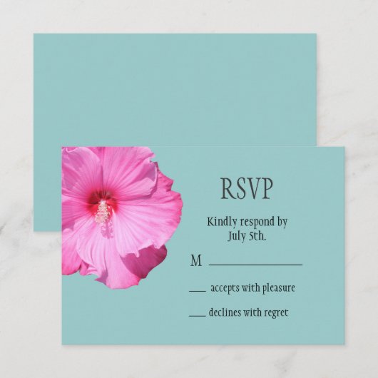 Tropische RSVP (turquoise) (Voorkant / Achterkant)