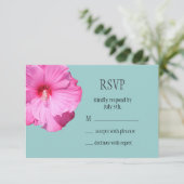 Tropische RSVP (turquoise) Kaartje (Staand voorkant)
