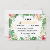 Tropische RSVP Wedding Cards Aloha Flowers nodigt  (Voorkant)