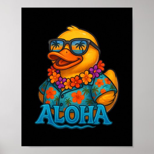 Tropische Rubberen Eend Hawaiian Lei Aloha Rubber Poster (Voorkant)