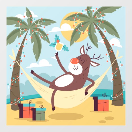 Tropische Rudolph Raamsticker (Vel)