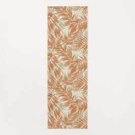 Tropische ruimtecoördinaten — Palmbladeren en stam Yogamat