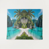 Tropische rust: ontsnappen naar een verborgen baai wandkleed (Voorkant (horizontaal))