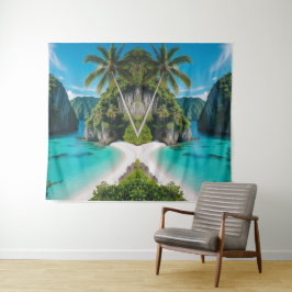 Tropische rust: ontsnappen naar een verborgen baai wandkleed