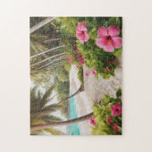 Tropische rust Palm Tree Paradise Legpuzzel (Verticaal)