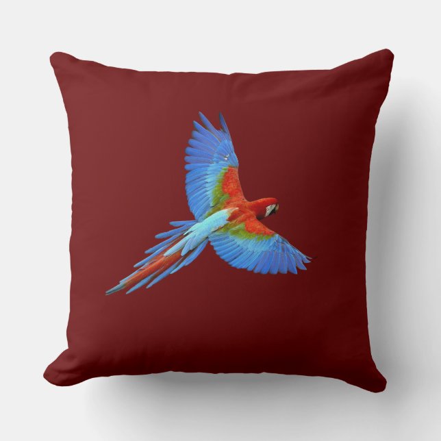 "Tropische rust: Parrot Paradise Gooi Pillo Kussen (Voorkant)