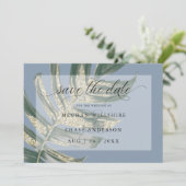 Tropische Rustieke Aquarel Gespleten Blad Save The Save The Date (Staand voorkant)