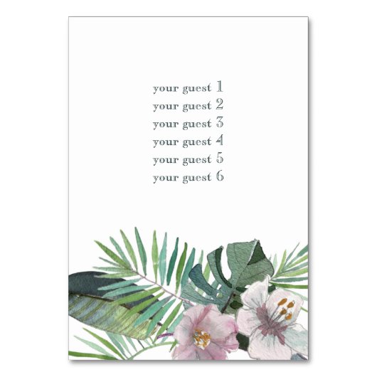 Tropische rustieke bruiloft palm zomer kaart (Achterkant)