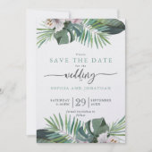 Tropische Rustieke Zomer Save the Date Feestdagenkaart (Voorkant)