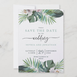 Tropische Rustieke Zomer Save the Date Feestdagenkaart
