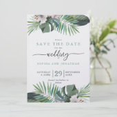 Tropische Rustieke Zomer Save the Date Feestdagenkaart (Staand voorkant)