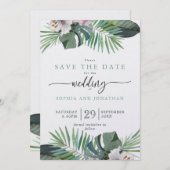 Tropische Rustieke Zomer Save the Date Feestdagenkaart (Voorkant / Achterkant)