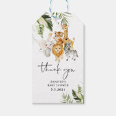 Tropische safari baby shower dank u cadeaulabel (Voorkant)