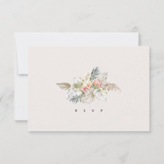 Tropische Safari Cheetah Bruiloft RSVP Antwoord (Achterkant)