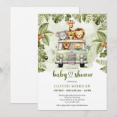 Tropische Safari dieren in groen autogroen Kaart (Voorkant / Achterkant)