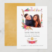 Tropische Safari Foto Bruiloft Save The Date (Voorkant / Achterkant)