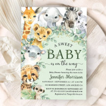Tropische Safari Jungle Dieren Baby Shower 