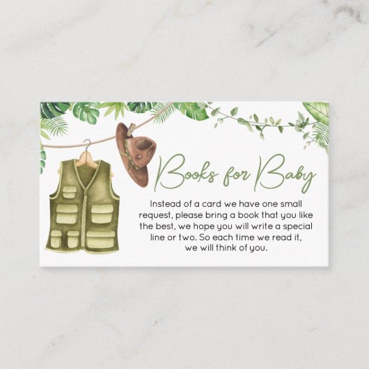 Tropische Safari Oerwoud Dieren Boeken voor Baby Informatiekaartje (Voorkant)