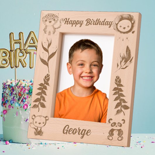 Tropische Safari Oerwoud Dieren Kinderen Verjaarda Gegraveerde Lijstjes