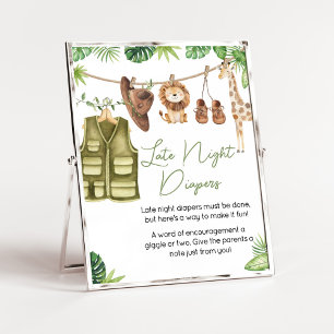 Tropische Safari Oerwoud Dieren Late Night Luiers Poster