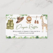 Tropische Safari Oerwoud Dieren Luier Raffle Informatiekaartje (Voorkant)