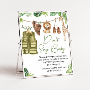 Tropische Safari Oerwoud Dieren zeggen geen Baby Poster