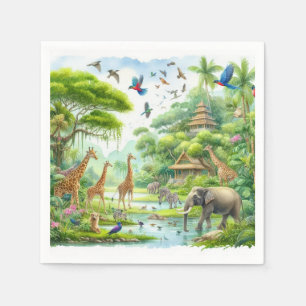 Tropische safari oerwoud servetten