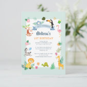 Tropische Safari Oerwouden 1e verjaardag Kaart (Staand voorkant)
