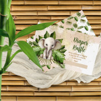 Tropische Safari Olifant Baby shower Luier Raffle