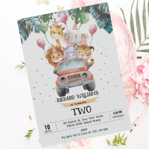 Tropische Safari Wilde Dieren Jungle Kinderverjaar Kaart