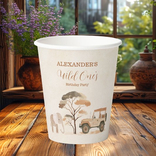 Tropische Safari Wilde één Oerwoud dieren in de ba Papieren Bekers