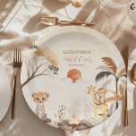 Tropische Safari Wilde één Oerwoud dieren in de ba Papieren Bordje<br><div class="desc">Voeg een vleugje avontuur en opwinding toe aan het verjaardagsfeest van uw kind met onze Tropical Safari Wild One Oerwoud Animals Verjaardagspapier Borden. Deze borden zijn voorzien van levendige design van oerwouden te midden van weelderig tropisch gebladerte, ideaal voor een safari-thema viering. Ontwerp: versierd met kleurrijke illustraties van oerwouden zoals...</div>