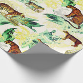 tropische safari wilde katten tijgerluipaard cadeaupapier (Hoek)