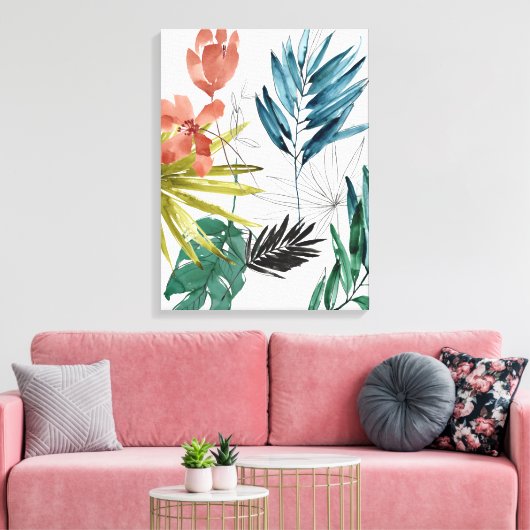 Tropische samenstelling canvas afdruk (Insitu (Woonkamer))