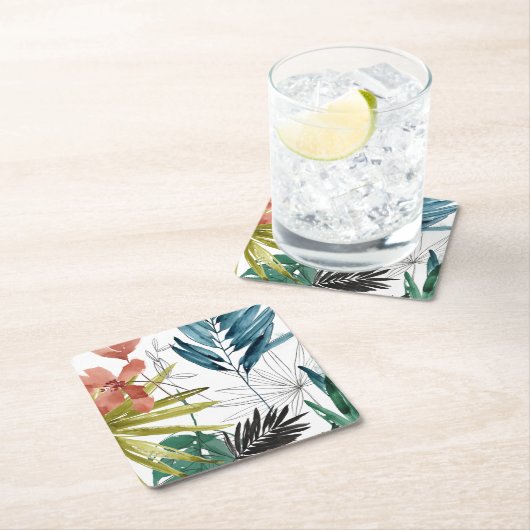 Tropische samenstelling kartonnen onderzetters (Insitu)